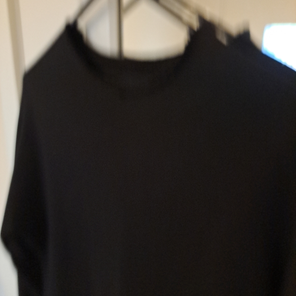 Frank & Eileen Isabelle Funnel Neck Dress Terry Cloth Black Excellent Condit. XS - Picture 3 of 8